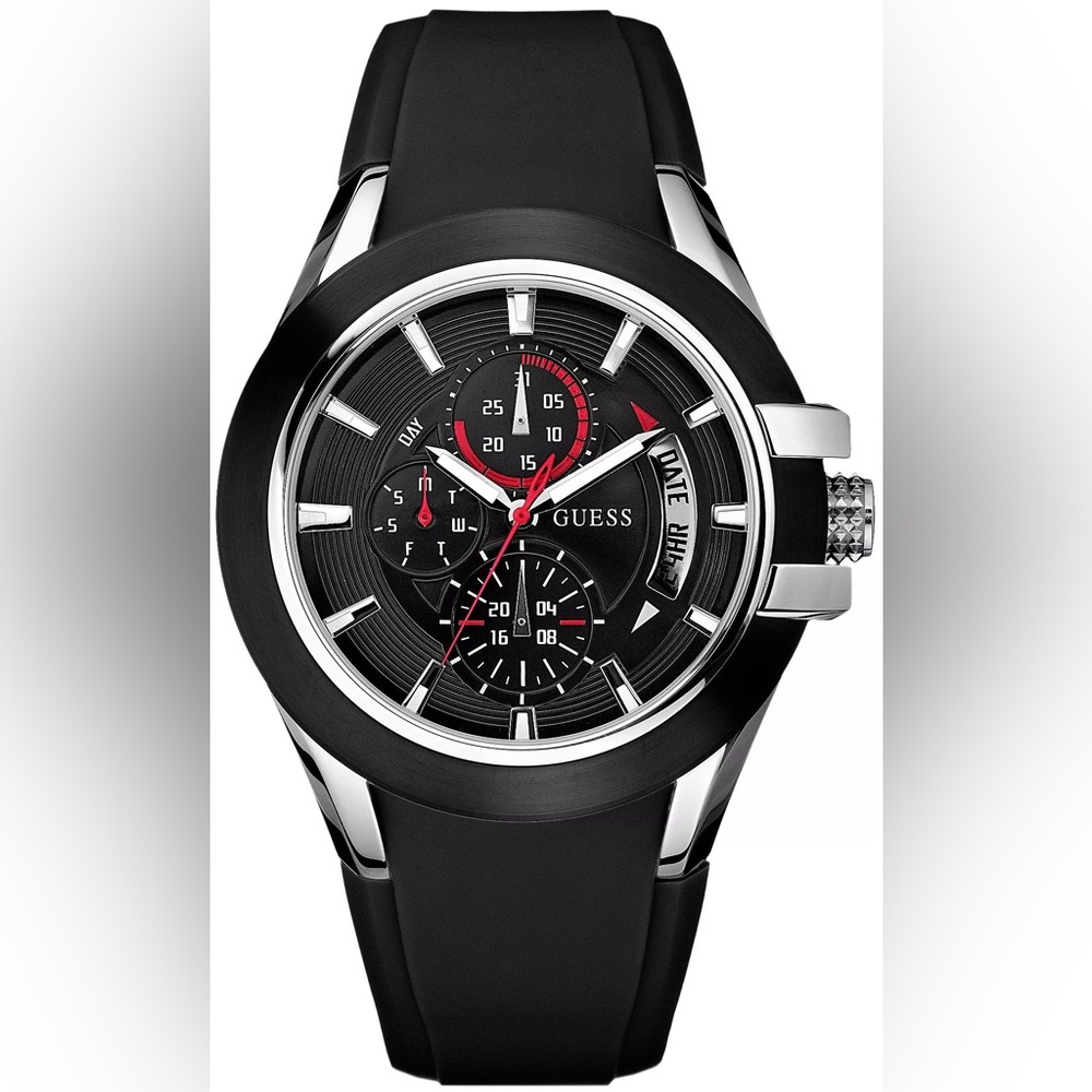 🛑 Guess Nitrogen Black and Silver Watch
